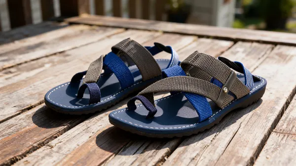 Grey_And_Blue_Synthetic_Leather_Flip_Flops_For_Men