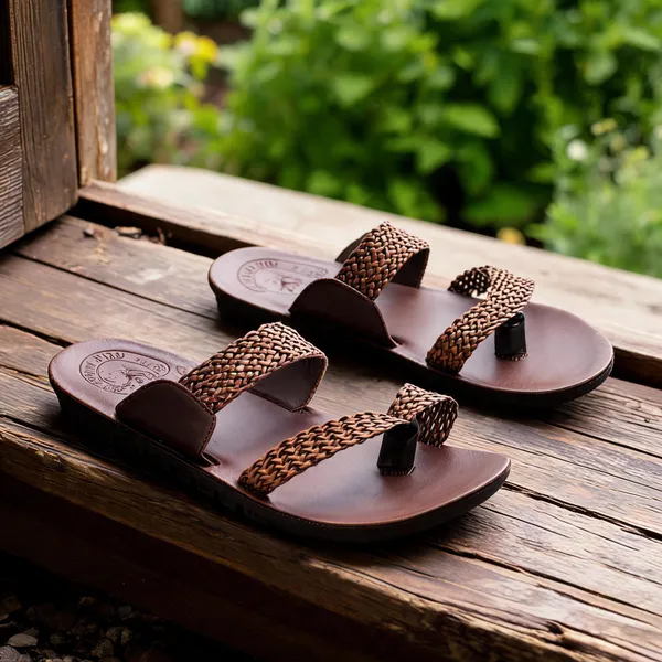 Dark_Brown_Synthetic_Leather_Slippers_For_Men