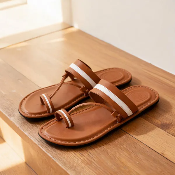 Tan_Synthetic_Leather_Slippers_For_Men