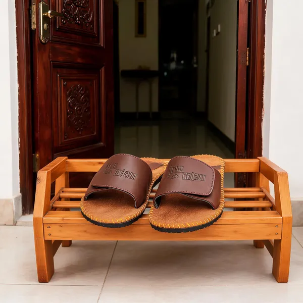 Brown_Synthetic_Leather_Slides_For_Unisex