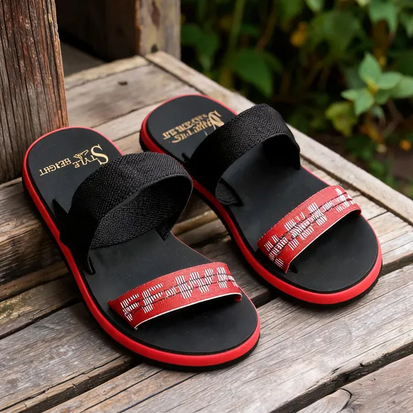 Red_Synthetic_Leather_Sandals_For_Men