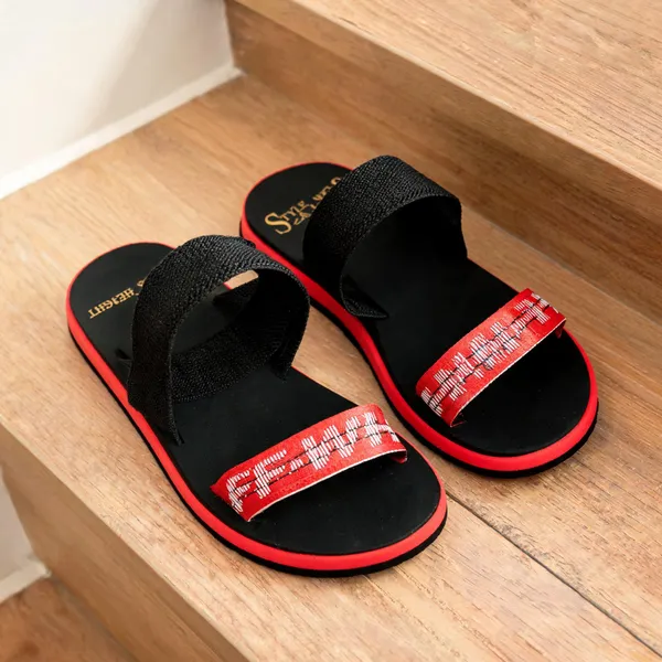 Red_Synthetic_Leather_Sandals_For_Men