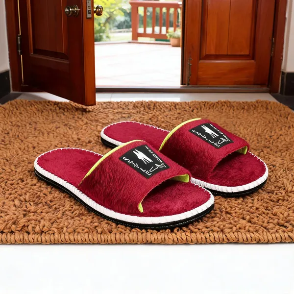 Red_Fur_Slides_For_Men