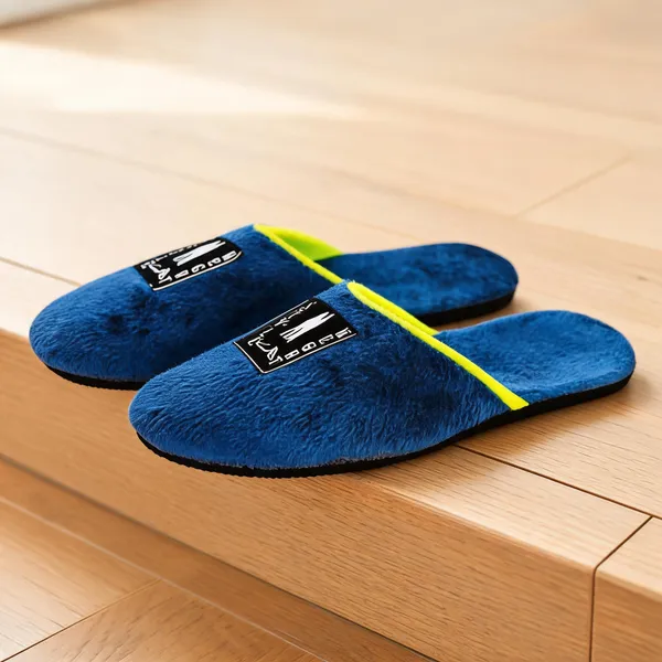 Blue_Fur_Slippers_For_Men