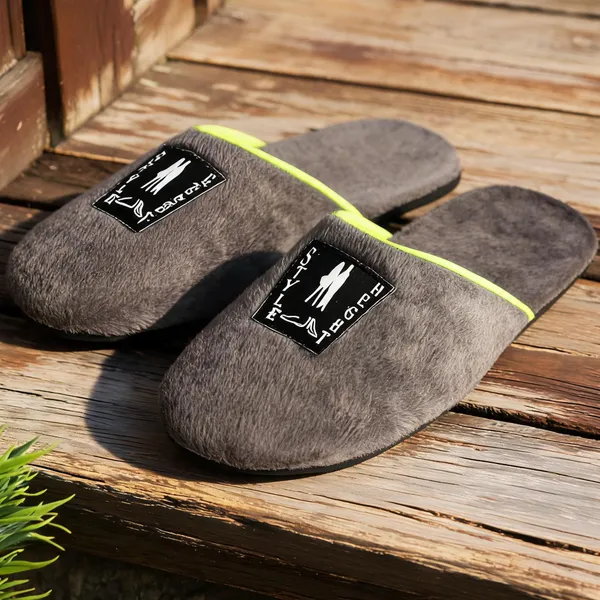 Grey_Fur_Slippers_For_Men