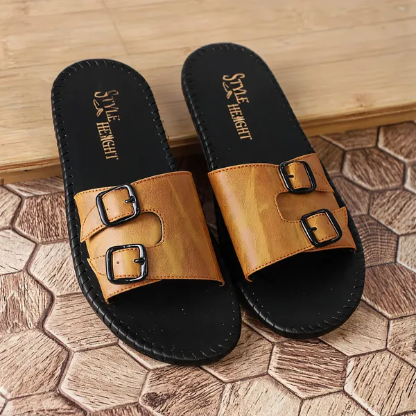Men_Double_Buckle_Leather_Slippers