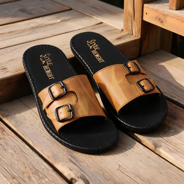 Men_Double_Buckle_Leather_Slippers