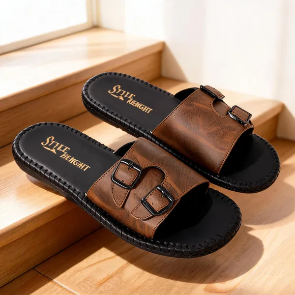 Men_Double_Buckle_Leather_Slippers