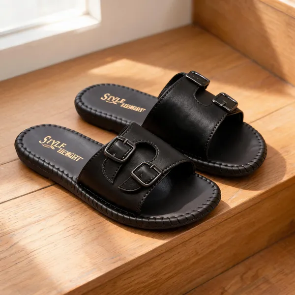 Men_Double_Buckle_Leather_Slippers