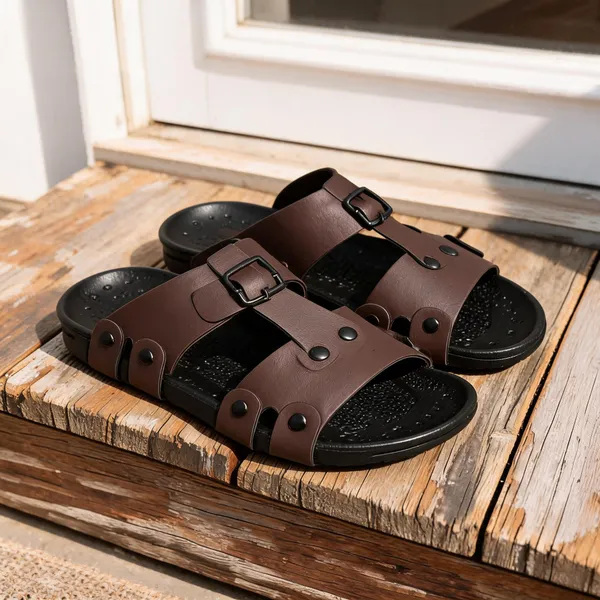 Brown_Synthetic_Leather_Sandals_For_Men