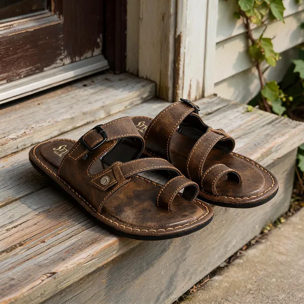 Brown_Sysnthetic_Leather_Sandals_For_Men
