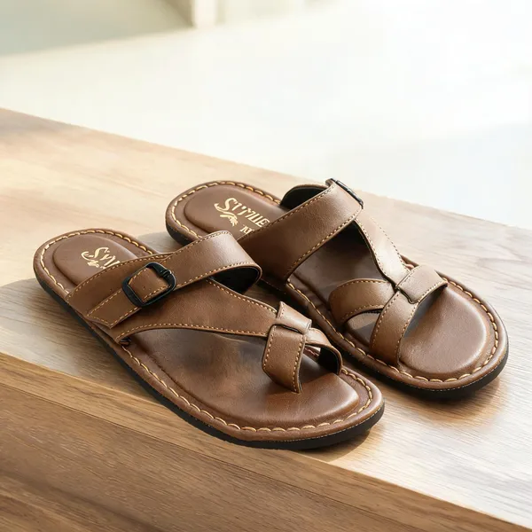 Dark_Brown_Sysnthetic_Leather_Flats_For_Men