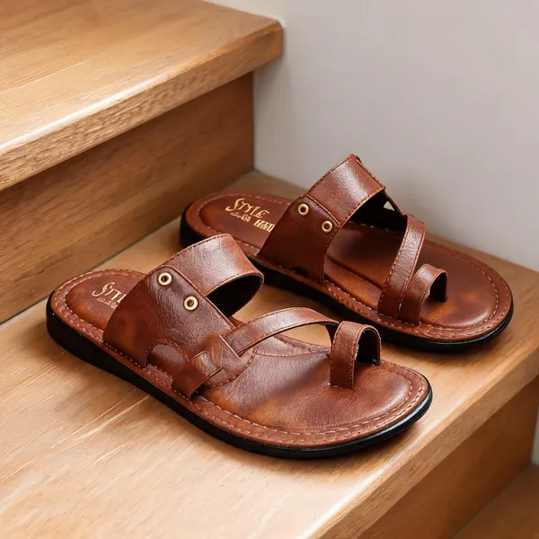 Tan_Synthetic_Leather_Shoes_For_Men