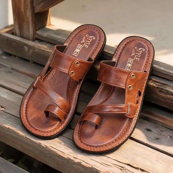 Tan_Synthetic_Leather_Shoes_For_Men