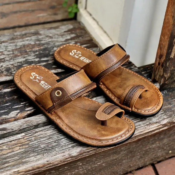 Tan_Synthetic_Leather_Flats_For_Men