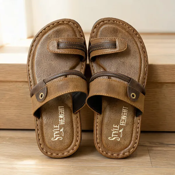 Tan_Synthetic_Leather_Flats_For_Men