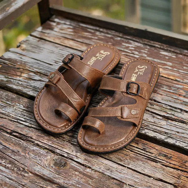 Brown_Synthetic_Leather_Sandals_For_Men
