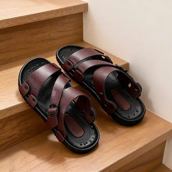 Brown_Synthetic_Leather_Sandals_For_Men