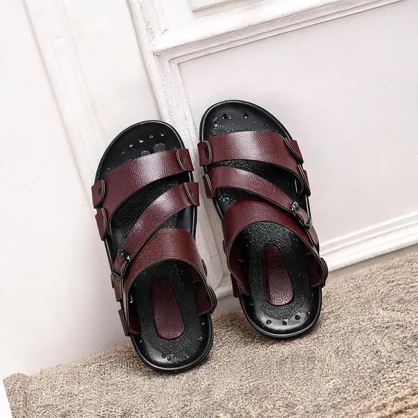 Brown_Synthetic_Leather_Sandals_For_Men