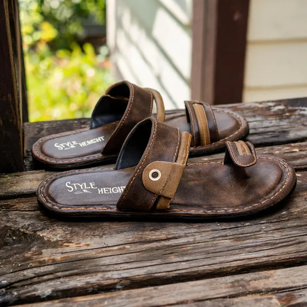 Beige_Synthetic_Leather_Flats_For_Men