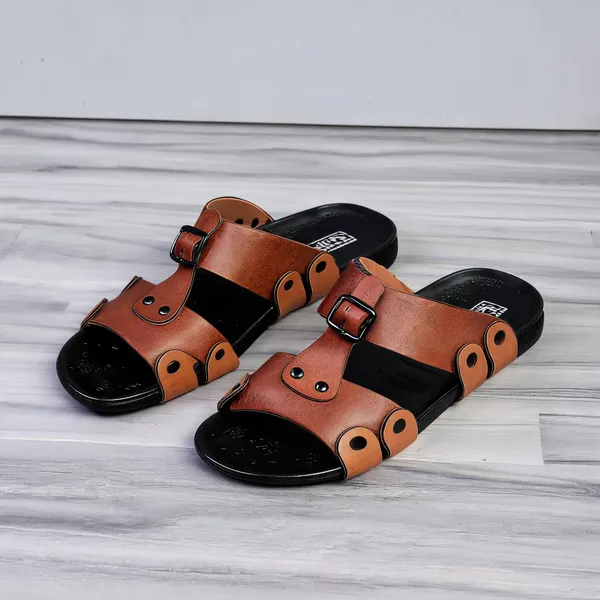Tan_Synthetic_Leather_Sandals_For_Men