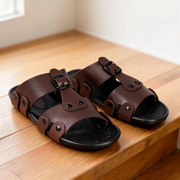 Brown_Synthetic_Leather_Sandals_For_Men