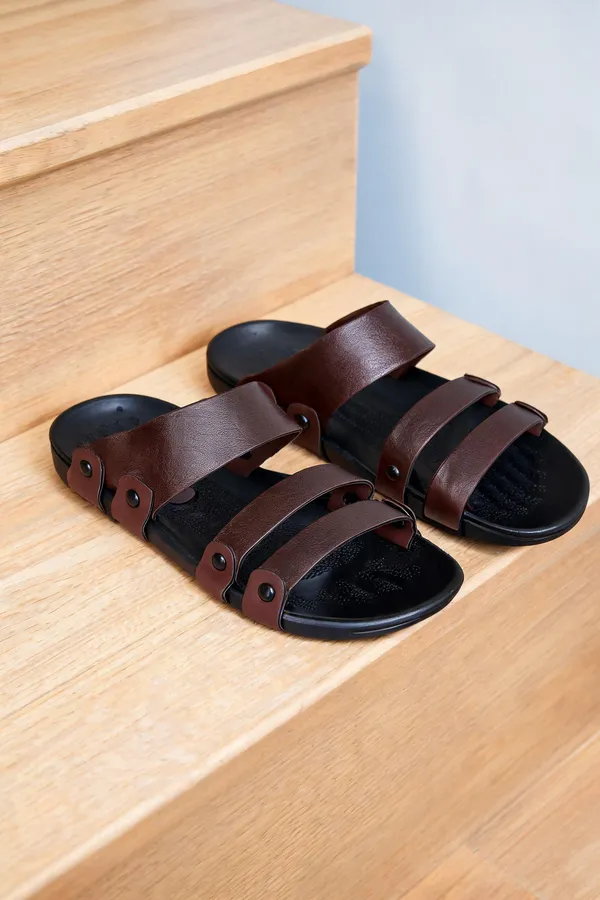 Brown_Synthetic_Leather_Sandals_For_Men