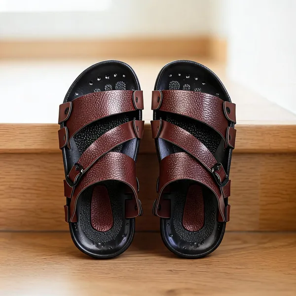 Brown_Synthetic_Leather_Sandals_For_Men