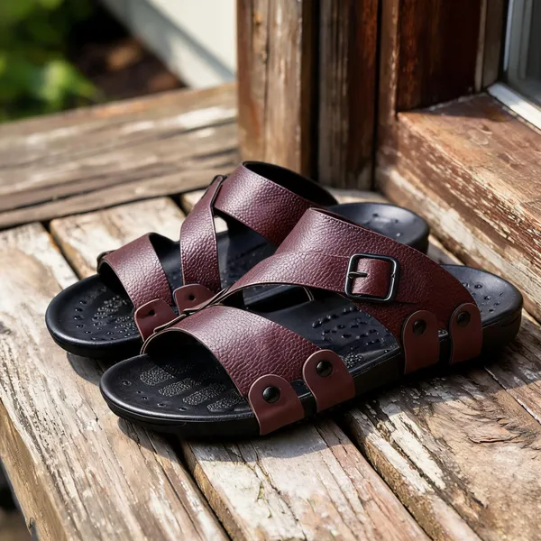 Brown_Synthetic_Leather_Sandals_For_Men