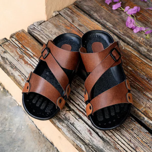 Tan_Synthetic_Leather_Sandals_For_Men