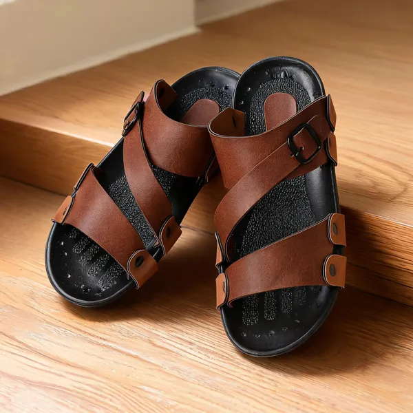 Tan_Synthetic_Leather_Sandals_For_Men