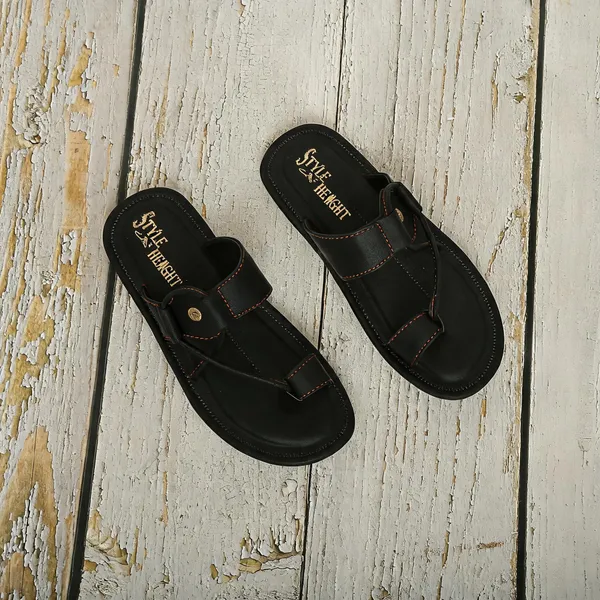 Black_Synthetic_Leather_Flats_For_Men