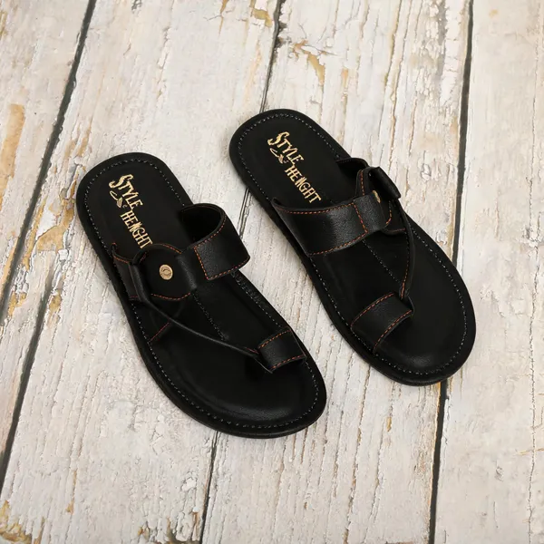 Black_Synthetic_Leather_Flats_For_Men