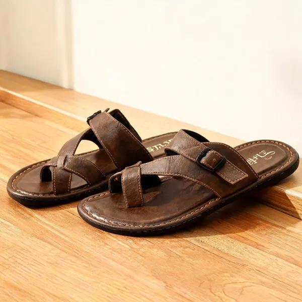 Brown_Sysnthetic_Leather_Flats_For_Men