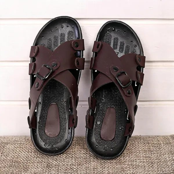 Brown_Synthetic_Leather_Sandals_For_Men