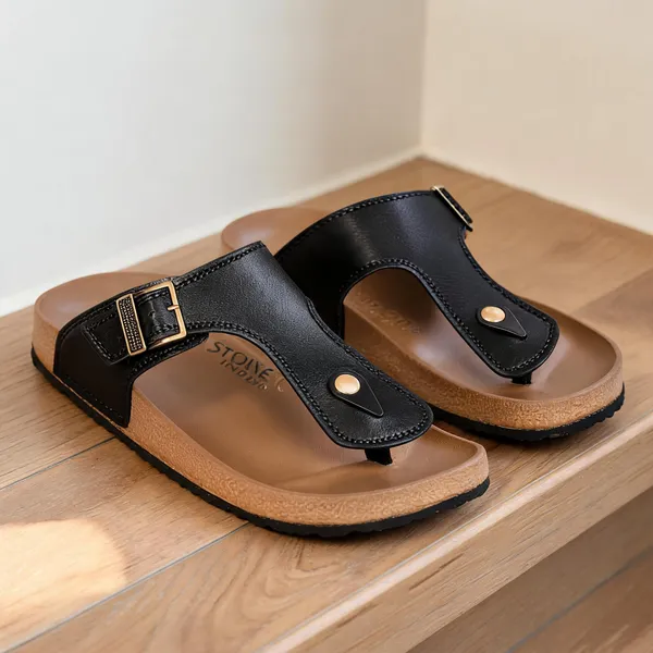 Black_Synthetic_Leather_Slippers_For_Men