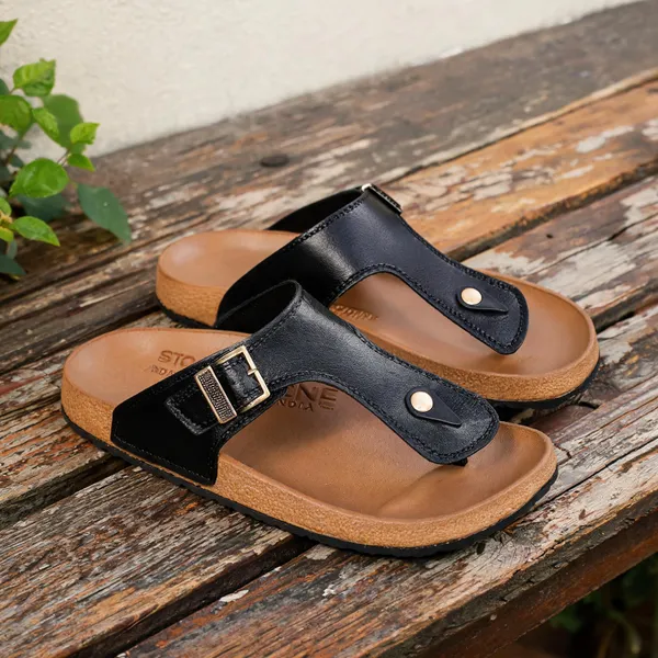Black_Synthetic_Leather_Slippers_For_Men