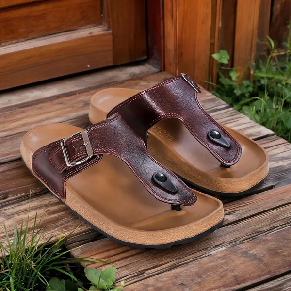 Brown_Synthetic_Leather_Slippers_For_Men