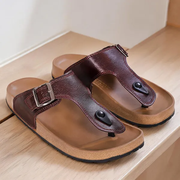 Brown_Synthetic_Leather_Slippers_For_Men