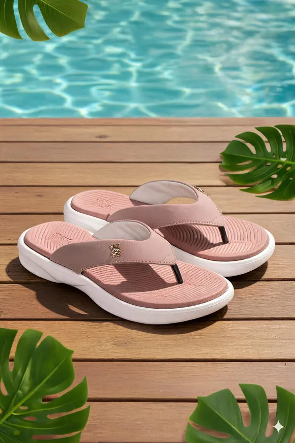 Pink_Synthetic_Leather_Slippers_For_Women