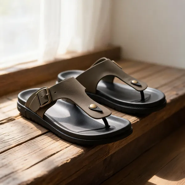 Green_Synthetic_Leather_Sandals_For_Men