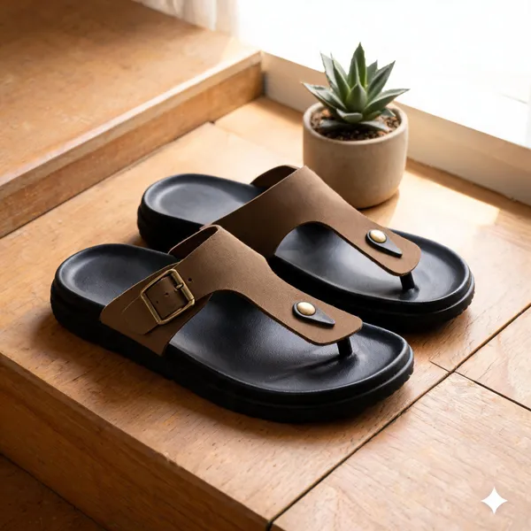 Tan_Synthetic_Leather_Sandals_For_Men