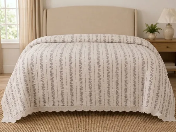 Floral_Stripe_Bedspread_Bedsheet