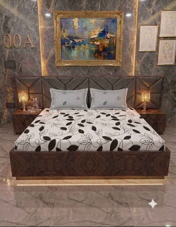 Floral_Leaf_Print_Bedsheet_Set
