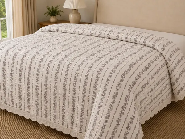 Floral_Stripe_Bedspread_Bedsheet