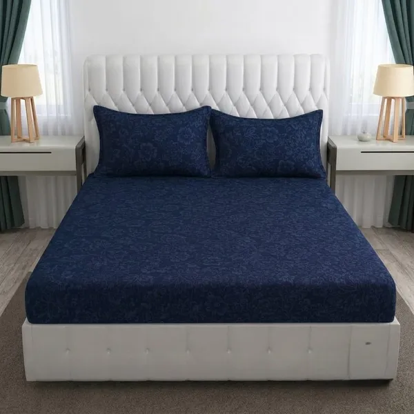 Navy_Blue_Paisley_Pattern_Fitted_Bedsheet
