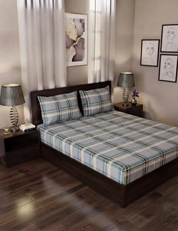 Bonafide_Checkered_Bed_Sheet_and_Pillow_Cover_Set