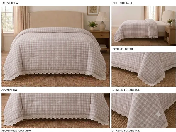 Checkered_Scalloped_Edge_Bedspread_Bedsheet