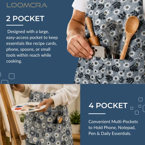 Floral_Kitchen_Apron_Half_Waist_Apron_Combo_For_Men_Women_Adjustable_Neck_Strap_Front_Pocket_Cooking_Baking_Gardening_Cafe_Salon_Use_Grey_Floral_Design