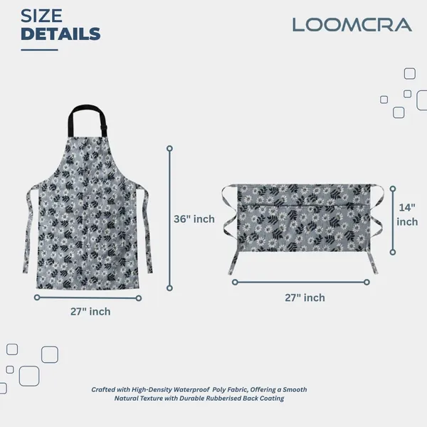 Floral_Kitchen_Apron_Half_Waist_Apron_Combo_For_Men_Women_Adjustable_Neck_Strap_Front_Pocket_Cooking_Baking_Gardening_Cafe_Salon_Use_Grey_Floral_Design